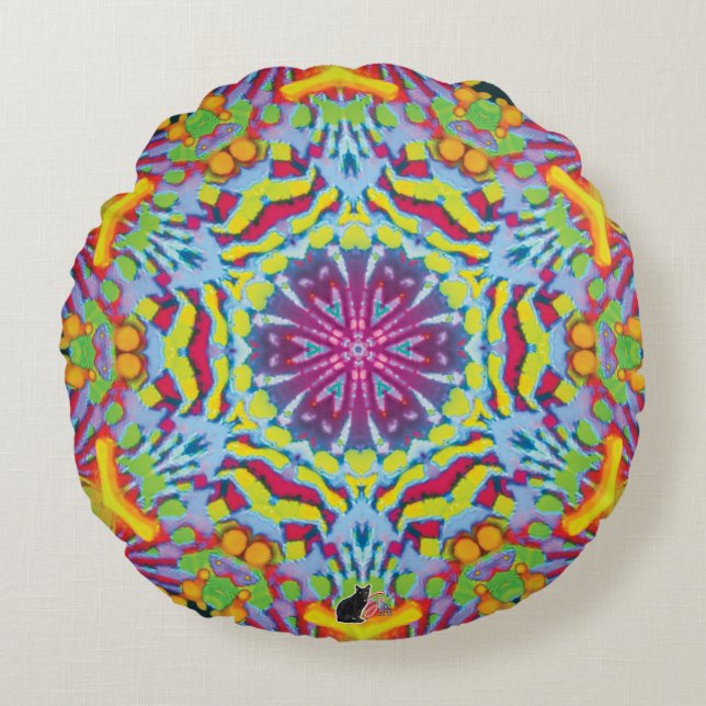 Tazmania Kaleidoscope Rond Kussen (Voorkant)
