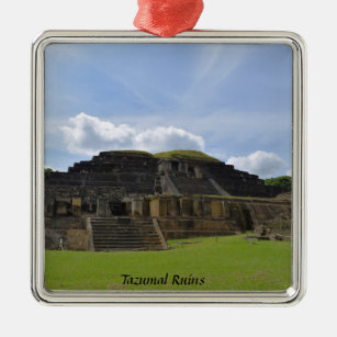 Tazumal Ruins vierkant versierend Metalen Ornament