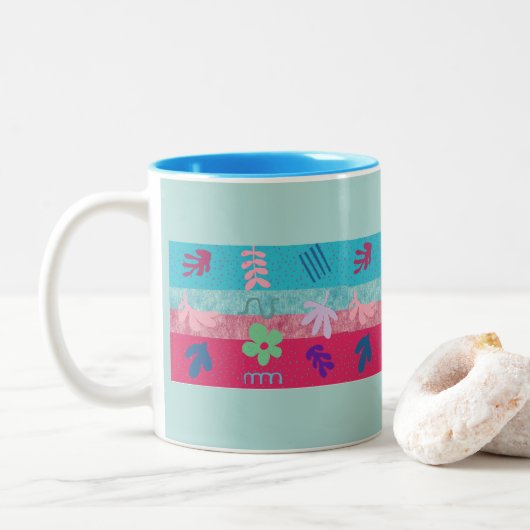 Tazza colorata tweekleurige koffiemok (Met donut)