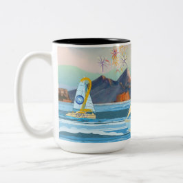 Tazza herdenking scudetto Napoli 2023 Tweekleurige Koffiemok