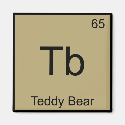 Tb - Teddybeer Grappig Chemie Elementsymbool T-shi Magneet (Voorkant)