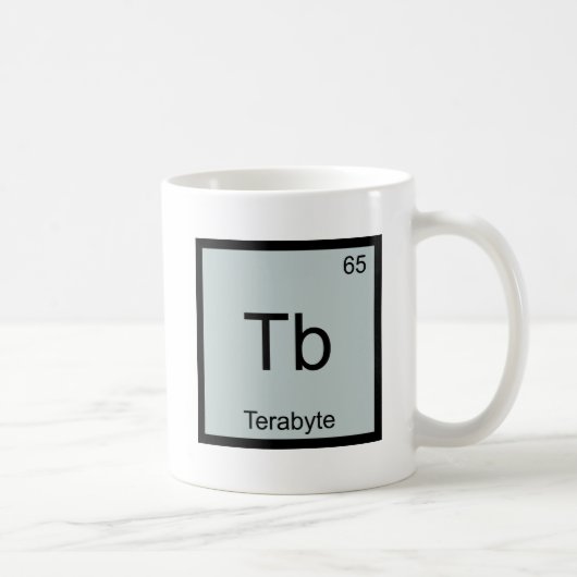 Tb - Terabyte Grappige Chemie Elementsymbool T-shi Koffiemok (Rechts)
