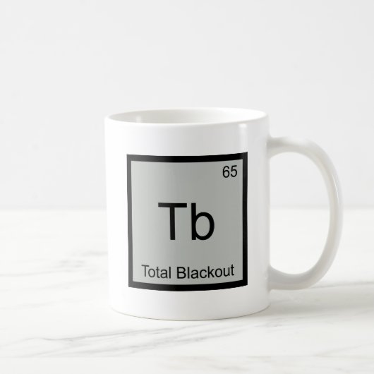 Tb - Totale Black-out Leuke Scheikunde Element Sym Koffiemok (Rechts)