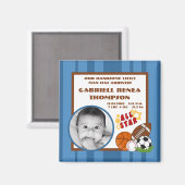 {TBA} 2"x2" All Star Blue aankondigingsmagneet Magneet (Voorkant / Achterkant)