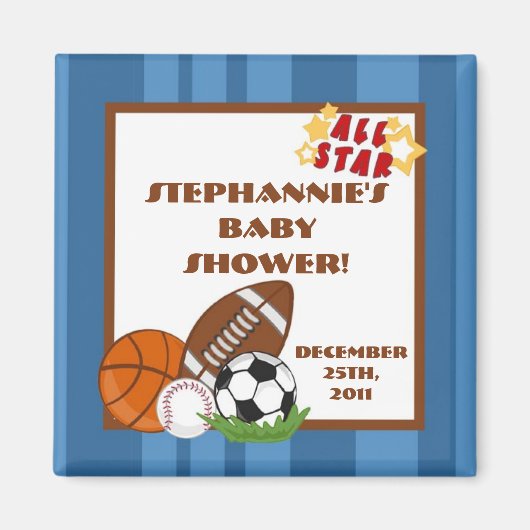 {TBA} 2 "x2" All Star Blue Party Favor Magnet (Voorkant)