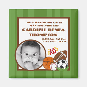 {TBA} 2"x2" All Star Green Aankondigingsmagneet Magneet