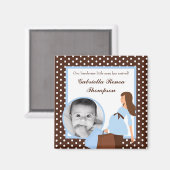 {TBA} 2 "x2" Blue Mod Mom Polk Aankondigingsmagnee Magneet (Voorkant / Achterkant)