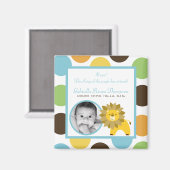 {TBA} 2"x2"Oerwoud Koningsleeuw Aankondigingsmagne Magneet (Voorkant / Achterkant)