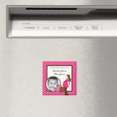 {TBA} 2 "x2" Pink Mod Mom Polk Aankondigingsmagnee Magneet (Insitu (Vaatwasser))