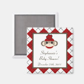 {TBA} 2 "x2" Red Sock Aap Party Favor Magnet (Voorkant / Achterkant)