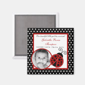 {TBA} 2 "x2" Rode Ladybug Aankondiging Magneet (Voorkant / Achterkant)