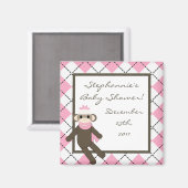 {TBA} 2 "x2" Roze Sock Aap Party Favor Magnet (Voorkant / Achterkant)