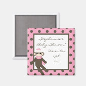 {TBA} 2 "x2" Roze Sock Aap Party Favor Magnet (Voorkant / Achterkant)