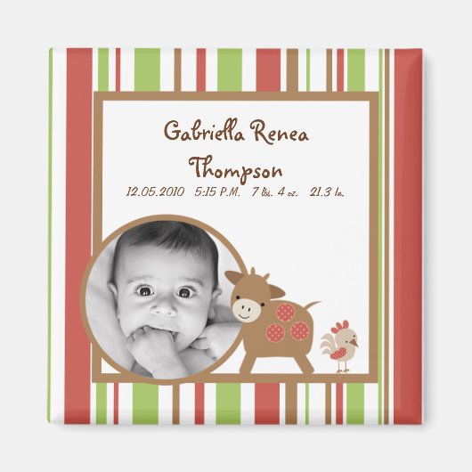 {TBA} 2 "x2" Schuur Boerderijdieren aankondiging m Magneet (Voorkant)