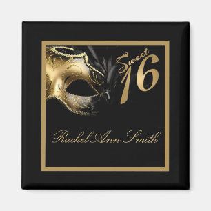 {TBA} 2 "x2" Sweet 16 Gold Favoriet Magneet