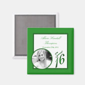 {TBA} 2"x2" Sweet 16 Green Announcement Magneet (Voorkant / Achterkant)