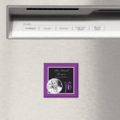 {TBA} 2 "x2" Sweet 16 Paarse aankondigingsmagneet Magneet (Insitu (Vaatwasser))