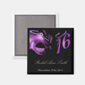 {TBA} 2"x2" Sweet 16 Paarse Lila Favor Magnet (Voorkant / Achterkant)