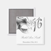 {TBA} 2 "x2" Sweet 16 Silver Party Favor Magnet (Voorkant / Achterkant)