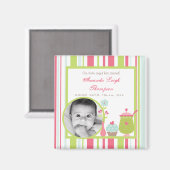 {TBA} 2 "x2" Tea Party Roze Aankondigingsmagneet Magneet (Voorkant / Achterkant)