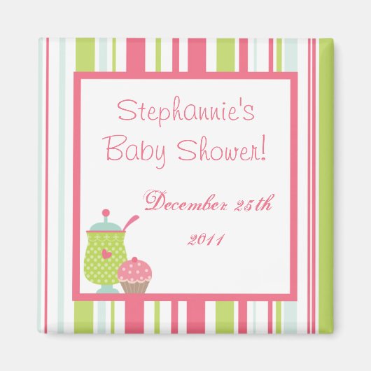 {TBA} 2 "x2" Tea Party Roze Pastel Favoriet Magnee Magneet (Voorkant)