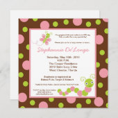 {TBA} 5x5 Spring Bug Butterfly Baby shower Uitnodi Kaart (Voorkant / Achterkant)