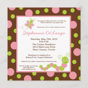 {TBA} 5x5 Spring Bug Butterfly Baby shower Uitnodi Kaart