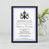{TBA} 5x7 Chandelier Blue Baby shower Invitation Kaart (Staand voorkant)