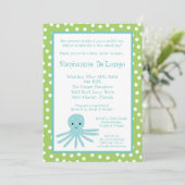 {TBA} 5x7 Ocean Zee Octopus Baby shower Uitnodigin Kaart (Staand voorkant)