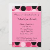 {TBA} 5x7 roze Polka Photo Afstuderen Invitation Kaart (Achterkant)