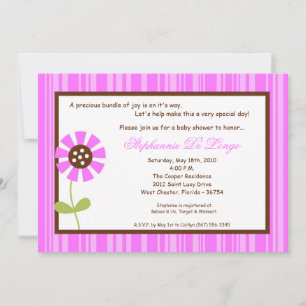 {TBA} 5x7 Spring Flower Baby shower Invitation Kaart