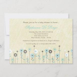 {TBA} 5x7 Spring Flower Baby shower Invitation Kaart