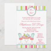 {TBA} 5x7 Trendy Tea Party Baby shower Uitnodiging (Voorkant / Achterkant)