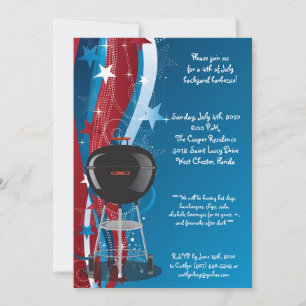 {TBA} 5x7 Vierde 4e juli barbecue Uitnodiging