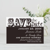 TBA 8-14 Black and White Wedding Save the Date Kaart (Staand voorkant)