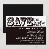 TBA 8-14 Zwart-wit trouwkaart Save the Date Kaart (Voorkant / Achterkant)