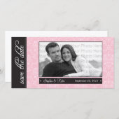 {TBA} 8x4" Barok Roze Save the Date Aankondiging (Voorkant / Achterkant)