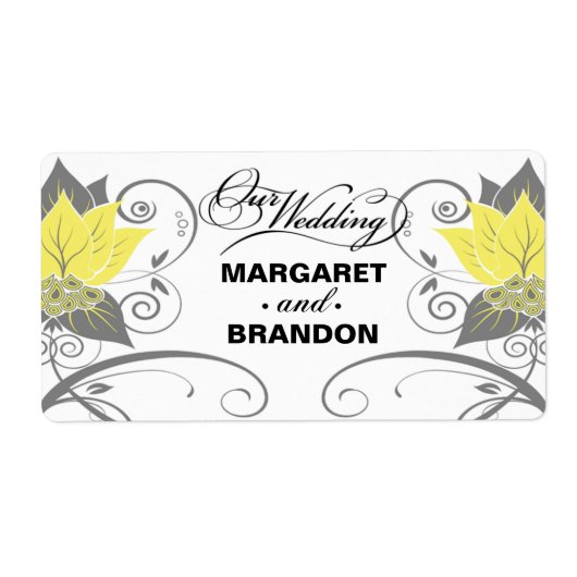 ::TBA:: Abraxas Abstract Bloemengeel Wijnlabel Etiket (Voorkant)