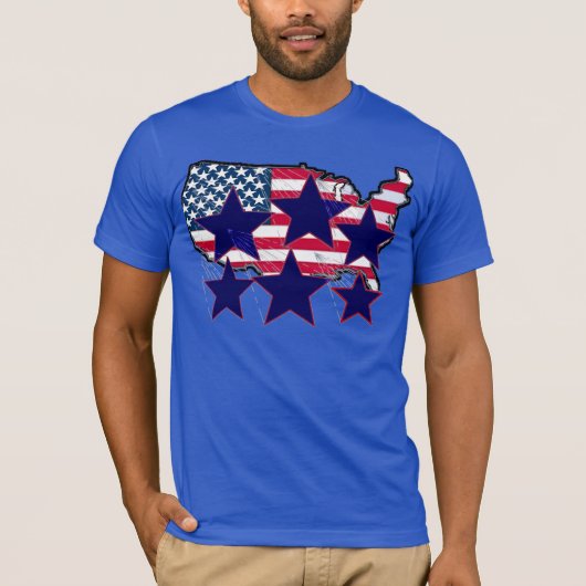 TBA AWARD winnaar Amerikaanse kaart Vlag met sterr T-shirt (Voorkant)