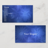 -TBA - Blue Floral Deco Visitekaartje (Voorkant / Achterkant)