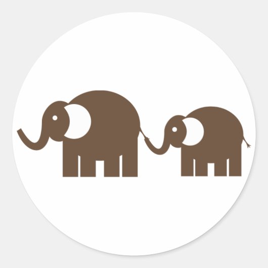 {TBA} Bruine olifanten Stickers (Voorkant)