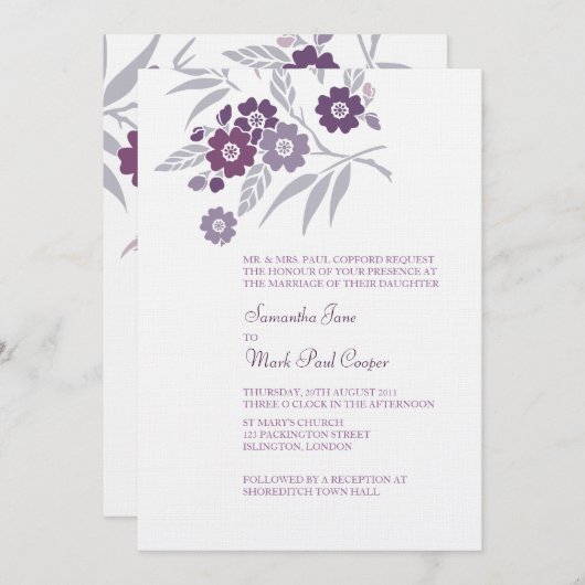 TBA: Cherry Blossom Wedding Invitations Kaart (Voorkant / Achterkant)