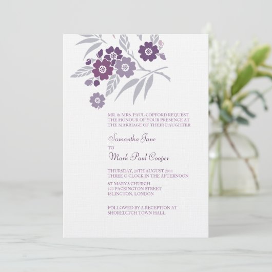 TBA: Cherry Blossom Wedding Invitations Kaart (Staand voorkant)