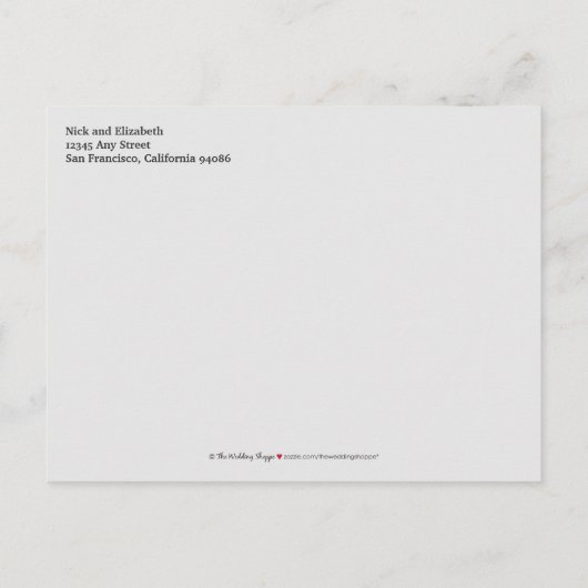 {TBA} Damask 2-Foto Rood-Zwart-Wit Sla de datum op Aankondigingskaart (Achterkant)