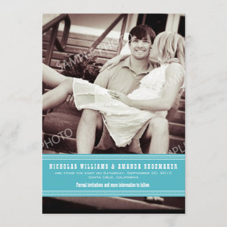 {TBA} Eenvoudig Aqua Lint sparen de Datum Save The Date