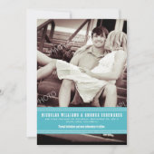 {TBA} Eenvoudig Aqua Lint sparen de Datum Save The Date (Voorkant)