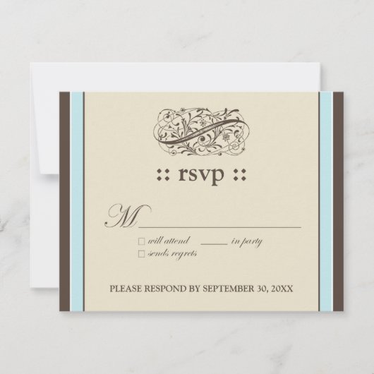 {TBA} Eenvoudig Elegant 4.25x5.5"Reactiekaart RSVP Kaartje (Voorkant)