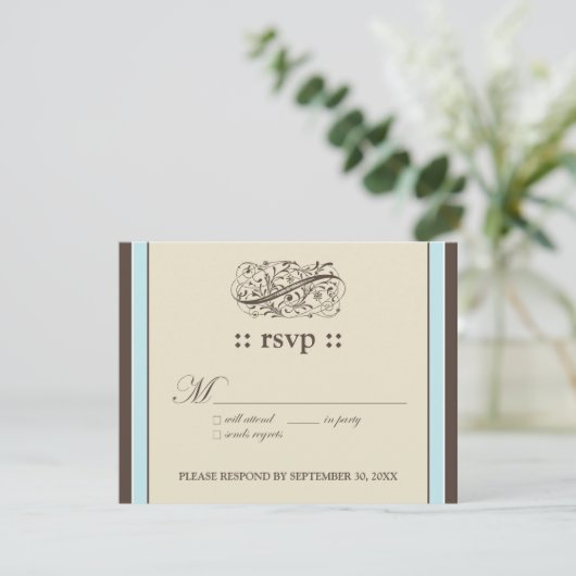 {TBA} Eenvoudig Elegant 4.25x5.5"Reactiekaart RSVP Kaartje (Staand voorkant)