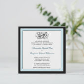 {TBA} Eenvoudig Elegant Wedding Invite (zwart/blau Kaart (Staand voorkant)
