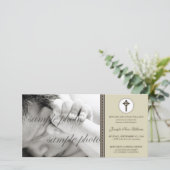 {TBA} Eenvoudige en Sweet Sepia Baptism Aankondigi (Staand voorkant)